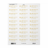 Moderne Sjabloon Gold Confetti Handhand script ele Etiket (Full Sheet)