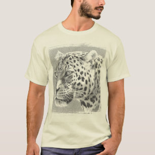 Moderne Sjabloon Lopard Hoofd Mannen Natuurlijke K T-shirt