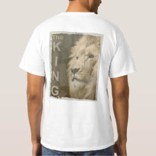 Moderne Sjabloon Mannen met liongezicht bovenaan T-shirt