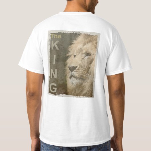 Moderne Sjabloon Mannen met liongezicht bovenaan T-shirt (Achterkant)