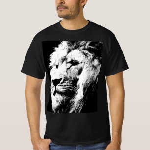 Moderne Sjabloon Pop Art Lion Face Elegant Mannen T-shirt