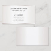 Moderne Sjabloon Professional Faux Silver Visitekaartje (Voorkant / Achterkant)