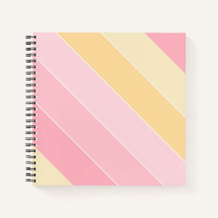 Moderne Sjabloon Trendy Roze Vanille Geel Wit Notitieboek