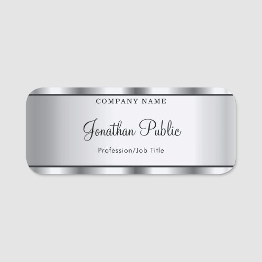 Moderne Sjabloon van de Tekst van het Manuscript v Naamplaatje (Voorkant)