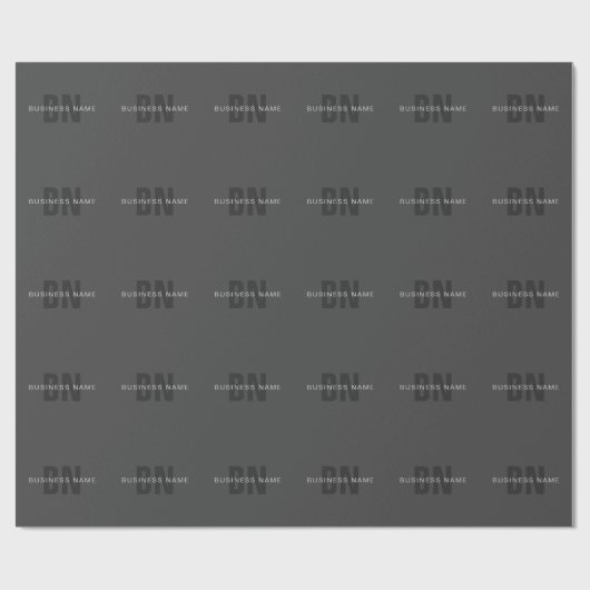 Moderne sjabloon voor donkergrijze bewerkbare mono cadeaupapier (Vlak)