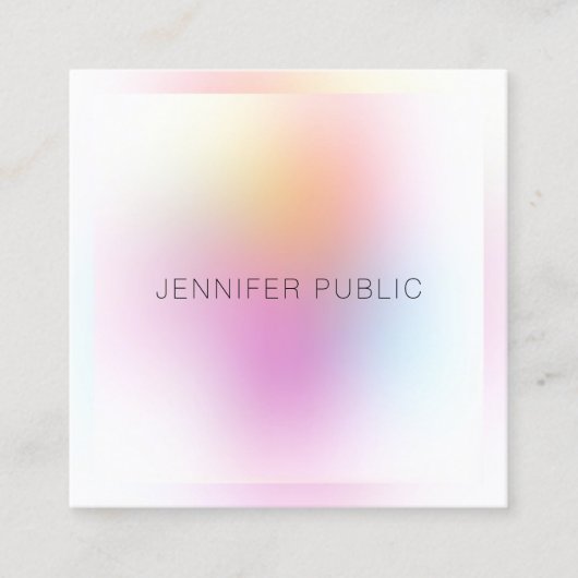 Moderne Sjabloon voor elegant kleurrijk ontwerp Vierkante Visitekaartje (Voorkant)
