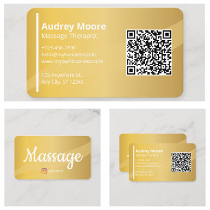 Moderne sjabloon voor massagetherapeut elegant visitekaartje