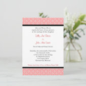 Moderne Sjabloon voor peach Wedding Invitting Kaart (Staand voorkant)