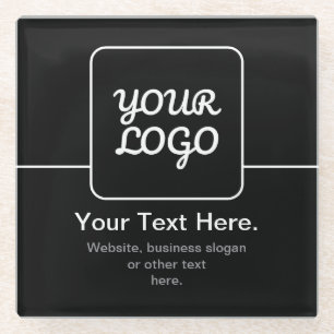 Moderne sjabloon voor uw logo Zwart & Wit Glazen Onderzetter