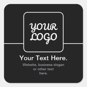 Moderne sjabloon voor uw logo Zwart & Wit Vierkante Sticker
