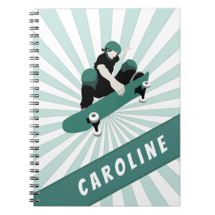 Moderne skateboarding Girls Skater Name Cool Sport Notitieboek