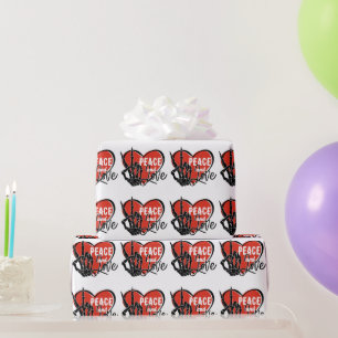 Moderne Skelet Hand Vrede en Liefde Cadeaupapier
