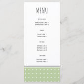 Moderne slaaggroene typografie-trouwmenkkaart menu (Achterkant)