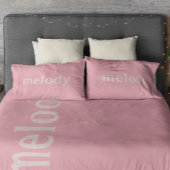 Moderne slaapzaal roze naam kussensloop