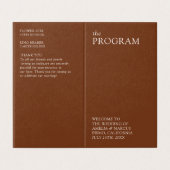 Moderne & Slanke Typografie Huwelijksprogramma Kaart (Buitenkant ongevouwen)