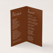 Moderne & Slanke Typografie Huwelijksprogramma Kaart (Binnen)