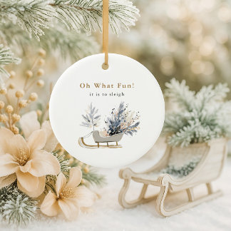 Moderne slee foto aandenken Kerstmis Keramisch Ornament