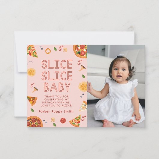 Moderne Slice Baby, geboortedag bedankt (Voorkant)