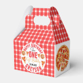 Moderne Slice Baby Pizza 1e verjaardag Bedankdoosjes (Voorkant Zijde)
