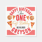 Moderne Slice Baby Pizza 1e verjaardag Servet (Voorkant)
