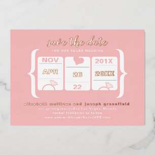 Moderne Slot Machine Weddenschap Save the Date Fol Folie Uitnodiging