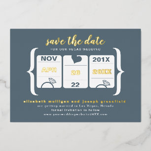 Moderne Slot Machine Weddenschap Save the Date Folie Uitnodiging