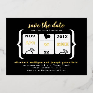 Moderne Slot Machine Wedding Save the Date Folie Folie Uitnodiging