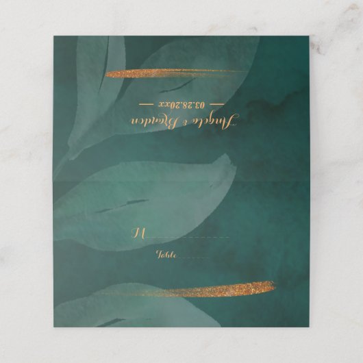 moderne smaragdgroen en bladeren (Buitenkant ongevouwen)