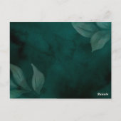 moderne smaragdgroen en bladeren RSVP Briefkaart (Achterkant)