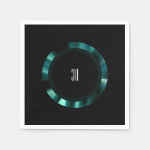 Moderne smaragdgroene bloem – zwart accenten papie