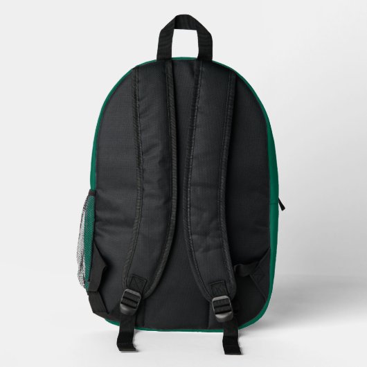 Moderne Smaragdgroene Effen Kleur Aangepaste Naam Bedrukte Rugzak (Achterkant)