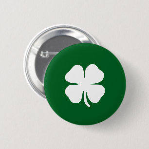 Moderne smaragdgroene klavertjevier Lucky Irish Ronde Button 5,7 Cm