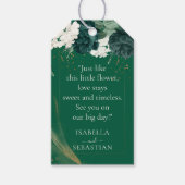 Moderne smaragdgroene rozenbruiloft cadeaulabel (Voorkant)