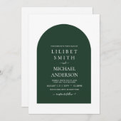 Moderne smaragdgroene typografie bruiloft (Voorkant / Achterkant)