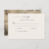 Moderne Smokey Gold Line en Floral Ampersand RSVP (Voorkant / Achterkant)