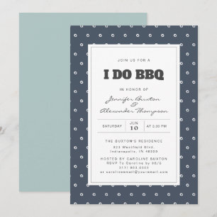 Moderne Smoky Navy Stippen Ik doe BBQ Engagement P Kaart
