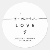 Moderne S'mores Bruiloft Feest Favor Kit Classic R Ronde Sticker (Voorkant)