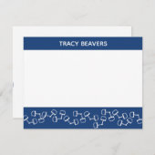 Moderne Snaffle Bit Horse Note Kaart - Navy (Voorkant / Achterkant)