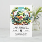 Moderne Snake Kinder feestdag Kaart (Staand voorkant)