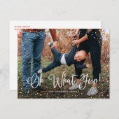 Moderne Sneeuw Script 2 Foto Feestdagenkaart (Voorkant / Achterkant)