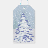 Moderne Sneeuwboom VERANDERT VAN KLEUR Cadeaulabel (Achterkant)