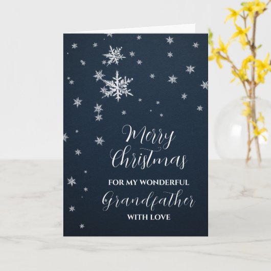 Moderne Sneeuwgrootvader Vrolijk Kerstfeest Kaart (Gele Bloem)