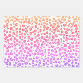 Moderne sneeuwluipaard rode roze groene proefdruk inpakpapier vel (Voorkant 3)