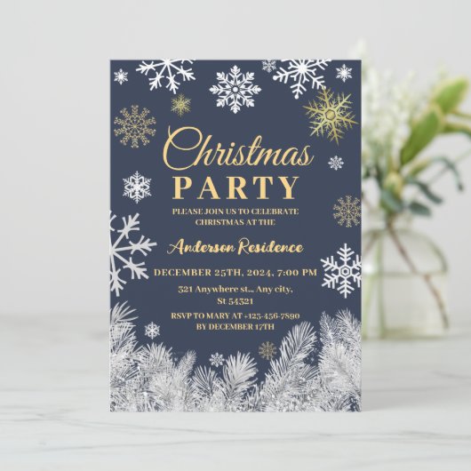 Moderne sneeuwpoppenkast voor winterkerstfeest kaart (Staand voorkant)