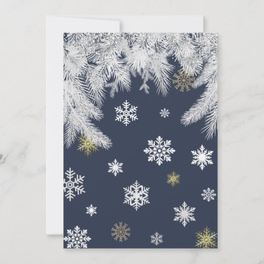 Moderne sneeuwpoppenkast voor winterkerstfeest kaart (Achterkant)