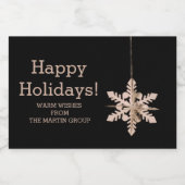 Moderne Sneeuwvlok Corporate Seizoensgebonden Groe Sparkling Wijnetiket (Enkel label)