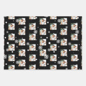 Moderne Sneeuwvlok Foto's Collage Patroon Kerstmis Inpakpapier Vel (Voorkant 3)