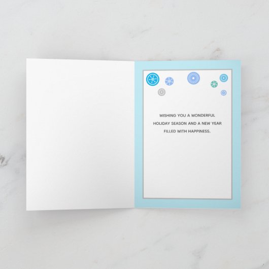 Moderne Sneeuwvlok Personaliseer Naam Kerstkaart Feestdagen Kaart (Binnen)