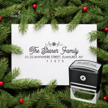 Moderne Sneeuwvlok Winter Familie Stempel