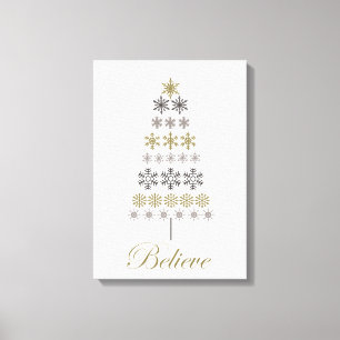 moderne sneeuwvlokboom canvas afdruk